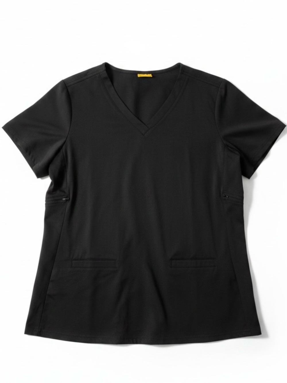 Women's Maternity Scrub Top V-neck Pockets Adjustable Sides Soft Stretchy Size 2